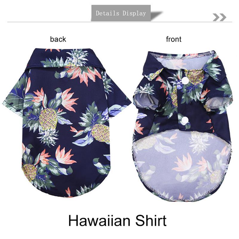 1 Pcs Hawaiian Beach Style Dog T-shirts Thin Breathable Summer Dog