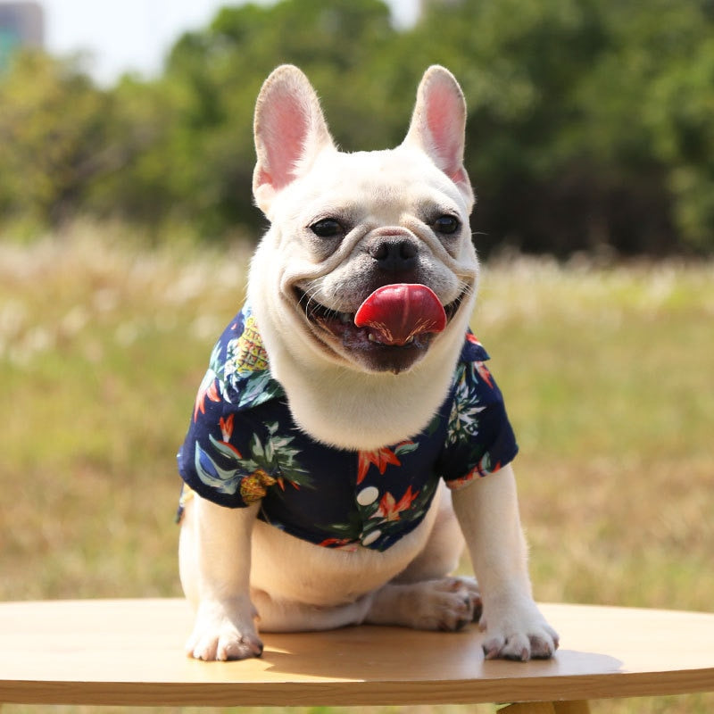 1 Pcs Hawaiian Beach Style Dog T-shirts Thin Breathable Summer Dog