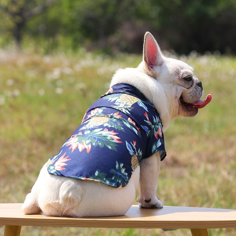 1 Pcs Hawaiian Beach Style Dog T-shirts Thin Breathable Summer Dog