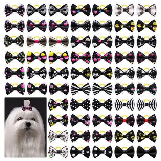 10/20/30pcs Pet Bows Small Dog Hair Bows Rubber Bands Cute Pet Puppy