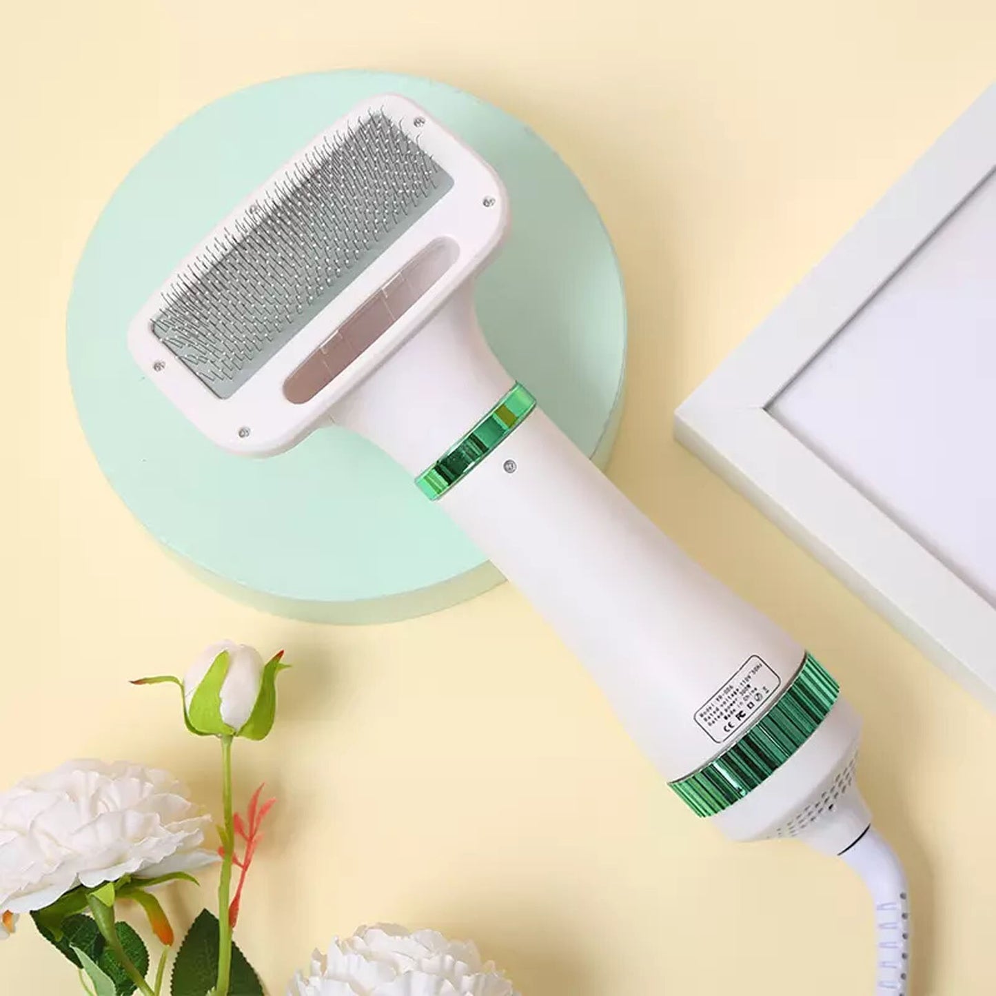 2 in 1 pet hair dryer and cleaning comb，Quickly Dry Rounded Comb Hair