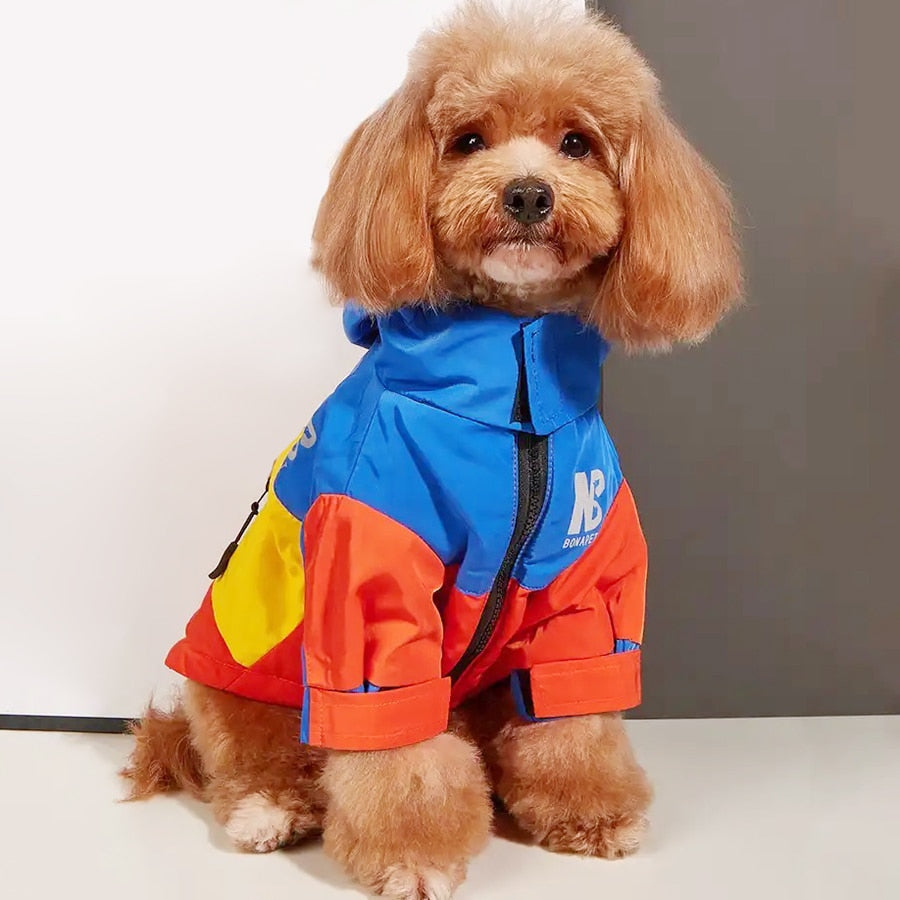 2023New Pet Dog Waterproof Jacket Hooded Dogs Cats Raincoat Dog Sport