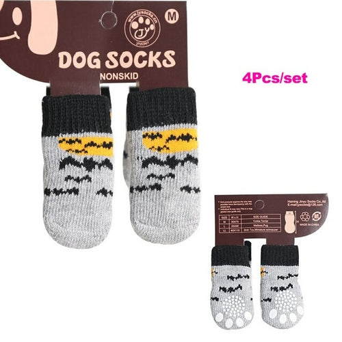 4Pcs/set Autumn Winter Pet Dog Socks Anti Slip Knitted Small Dogs