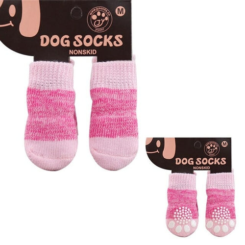 4Pcs/set Autumn Winter Pet Dog Socks Anti Slip Knitted Small Dogs