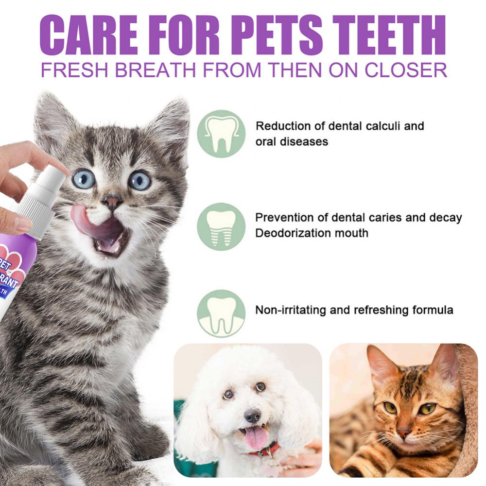 60ml Pet Oral Cleanse Spray Dogs Cats Teeth Clean Deodorant Prevent