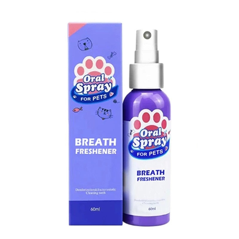 60ml Pet Spray Dog Oral Care Bad Breath Teeth Cleaning Breath