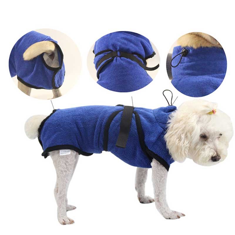 Absorbent Dog Bathrobe Pet Towel  Bathing Suit Quick Dry Cat Bath