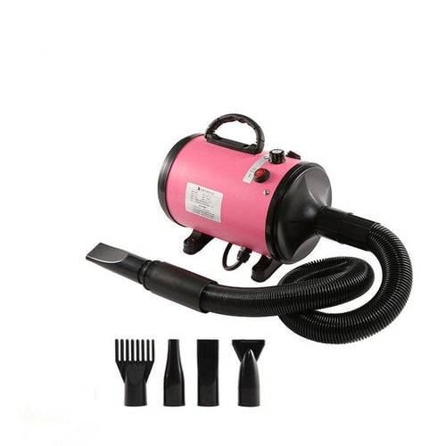 Adjustable Speed Pet Hair Dryer With 4 Nozzles Dog Cat Grooming Blower