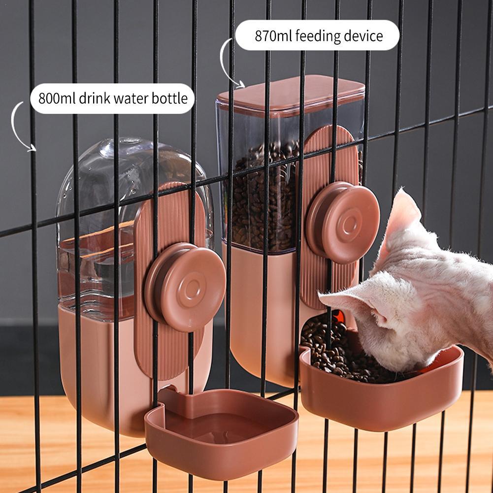 Automatic Pet Bowls Cat Cage Hanging Water Bottle Dispenser Bowl For