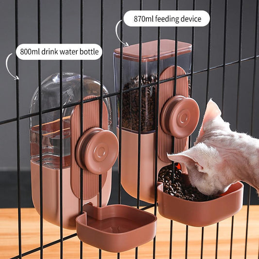 Automatic Pet Bowls Cat Cage Hanging Water Bottle Dispenser Bowl For