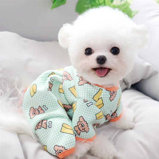 Autumn Winter Pet Dog Clothes Cotton Homewear Puppy Bear Sleepwear For