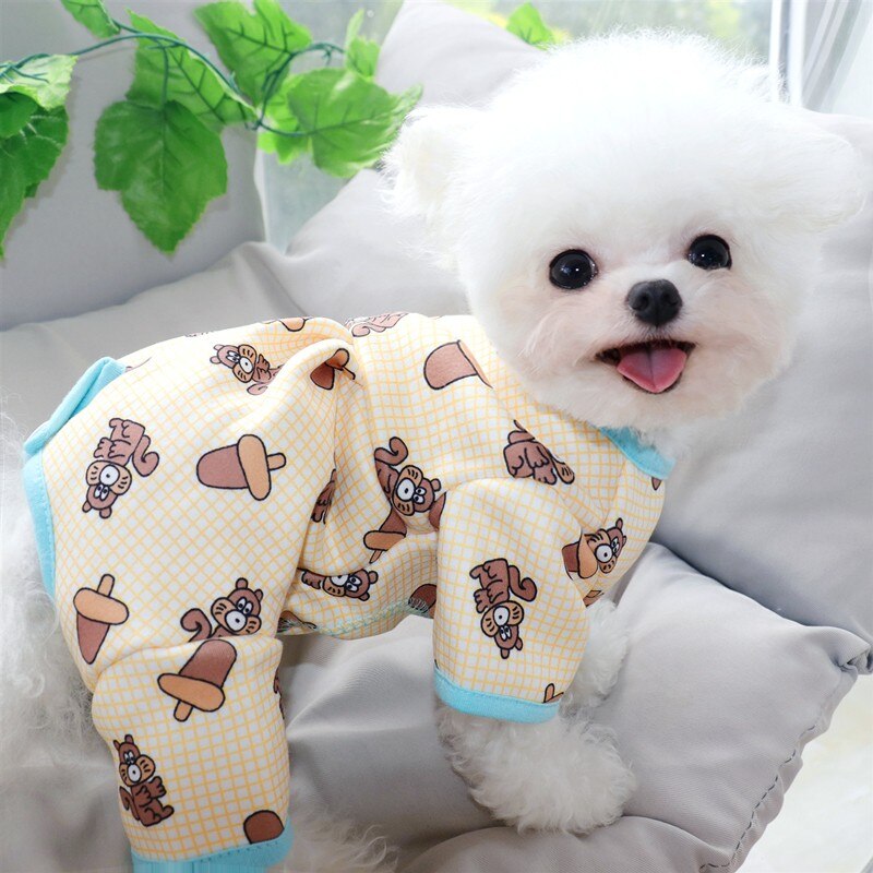 Autumn Winter Pet Dog Clothes Cotton Homewear Puppy Bear Sleepwear For