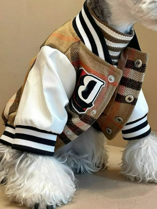 Baseball Dog Clothes Leather Biker Jacket Fashion Autumn Winter Cat