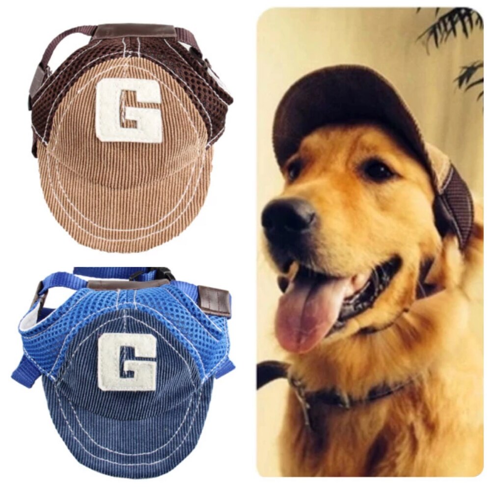 Breathable Hat for Dog Winter Summer Baseball Sun Cap with Ear Holes