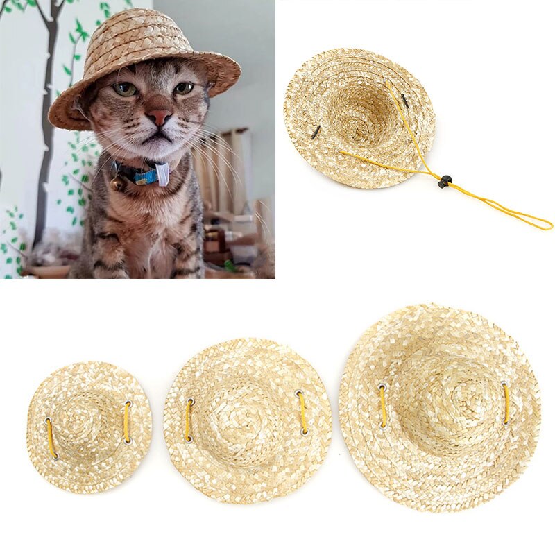 Cat Cap Dog Cap Pet Hat Straw Hat Pet Supplies Fashion Cosplay Farmer