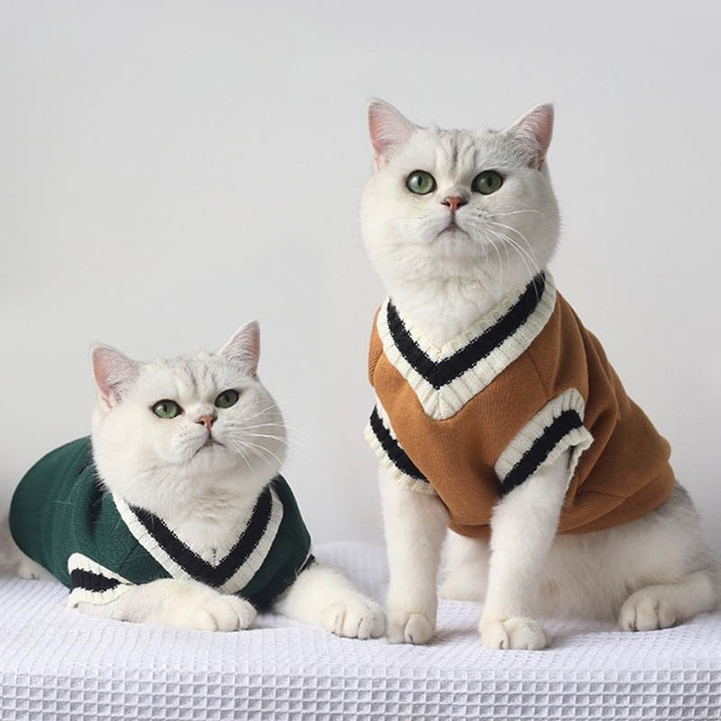 Cat Dog Sweater Pullover Winter Pet Clothes For Small Dogs Cat Vest