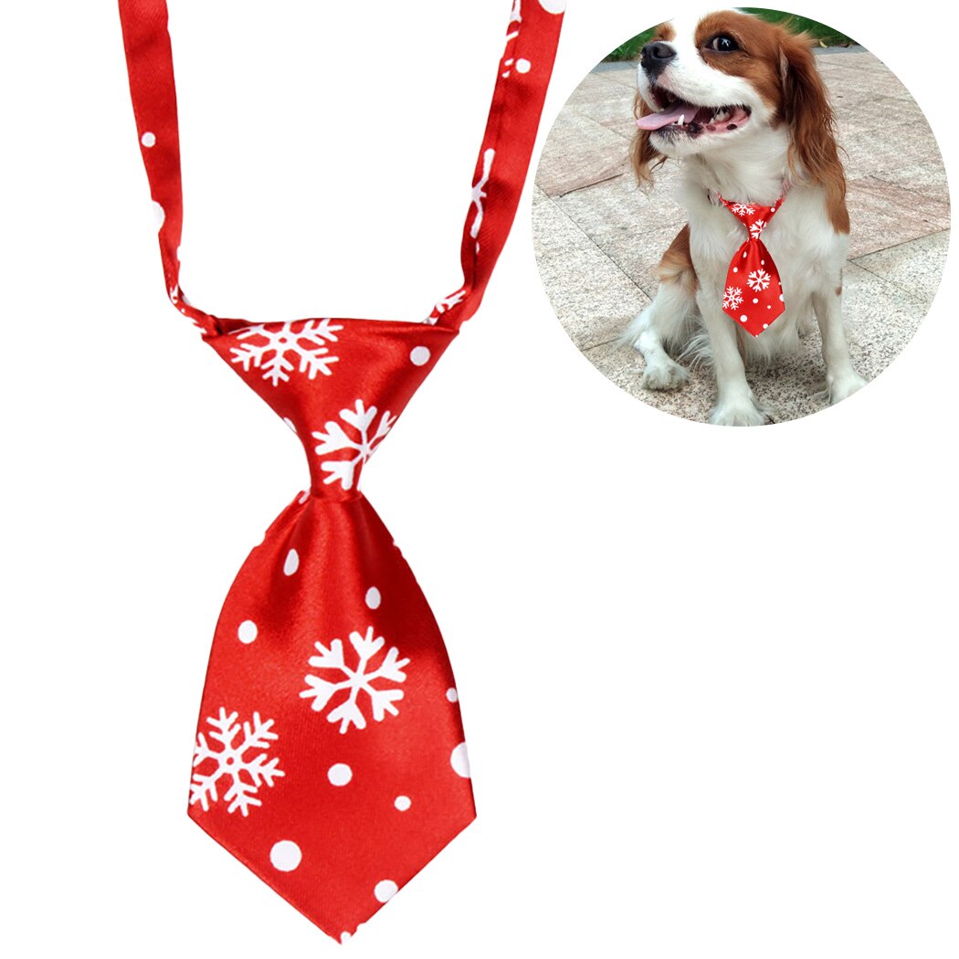 Christmas Neck Tie Adjustable Cute Cartoon Printed Dog Cat Pet Tie