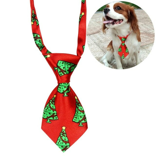 Christmas Neck Tie Adjustable Cute Cartoon Printed Dog Cat Pet Tie