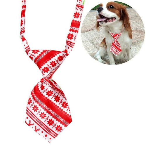 Christmas Neck Tie Adjustable Cute Cartoon Printed Dog Cat Pet Tie