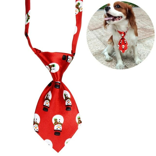 Christmas Neck Tie Adjustable Cute Cartoon Printed Dog Cat Pet Tie