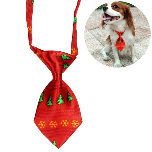 Christmas Neck Tie Adjustable Cute Cartoon Printed Dog Cat Pet Tie