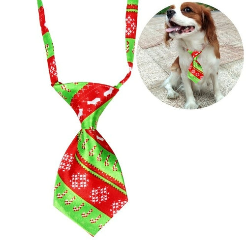 Christmas Neck Tie Adjustable Cute Cartoon Printed Dog Cat Pet Tie