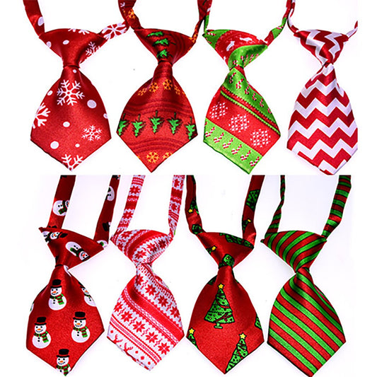 Christmas Neck Tie Adjustable Cute Cartoon Printed Dog Cat Pet Tie