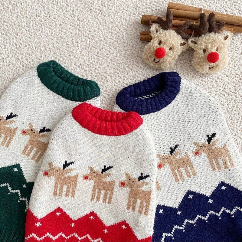 Christmas Sweater Autumn Winter Pet Dog Clothes Cute Elk Dog Hoodies