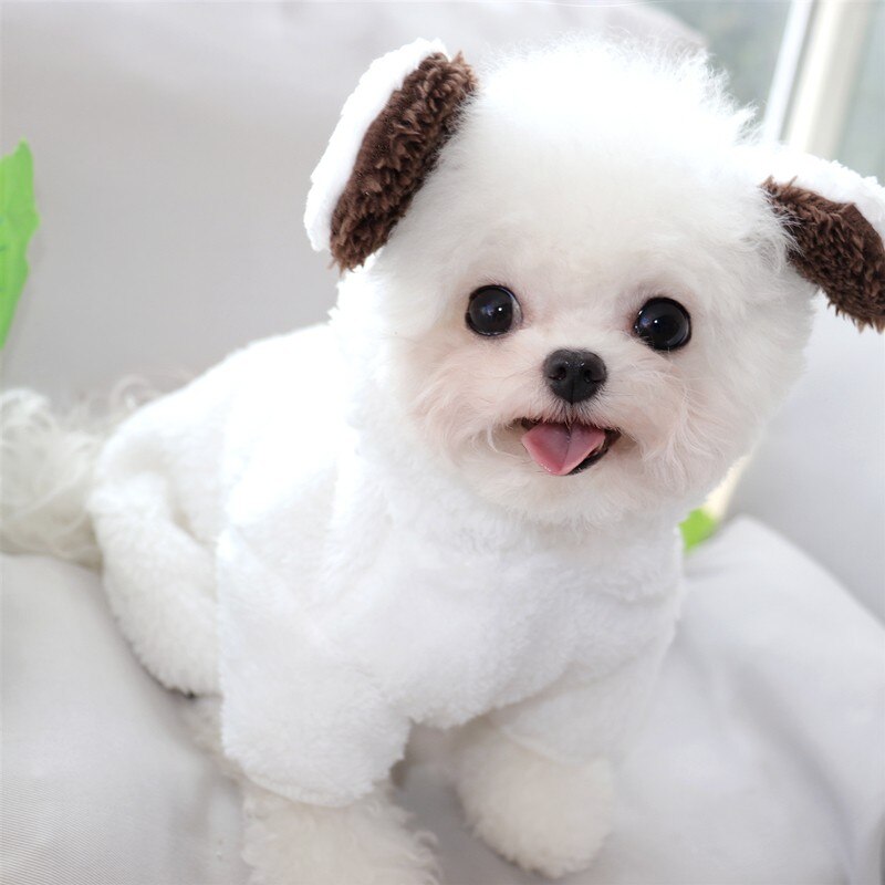 Cute Bear Ear Jumpsuit For Dog Winter Dog Clothes Pet Coat Jacket