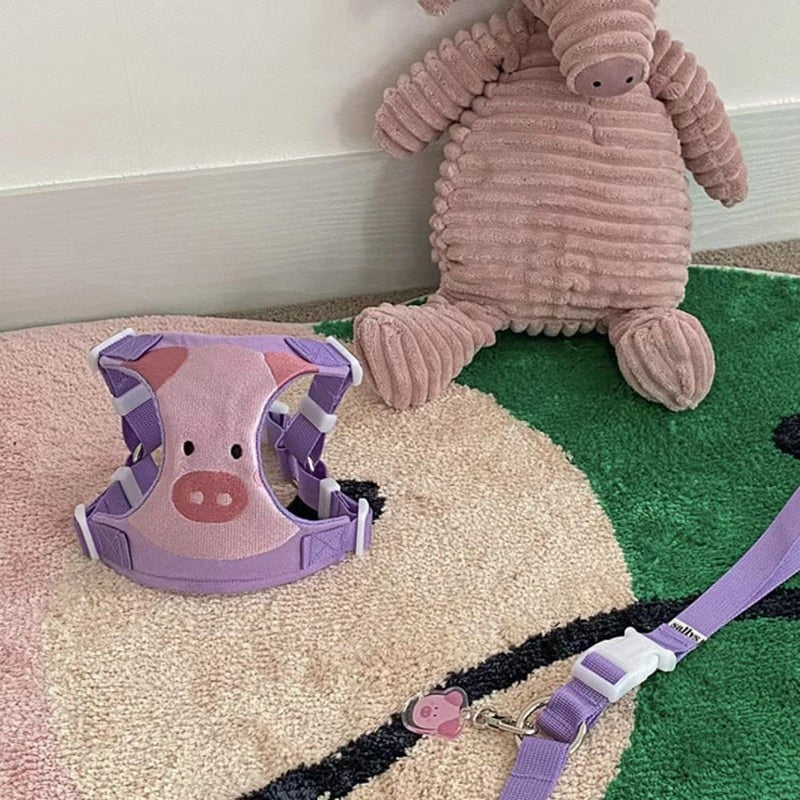 Cute Cartoon Bear Pet Dog Harness Rabbit Leashes Adjustable Dog Kitten