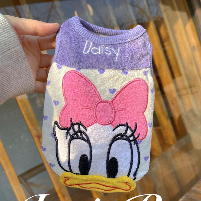 Cute Cartoon Duck Vest Winter Fleece Warm Pet Dog Clothes For Small