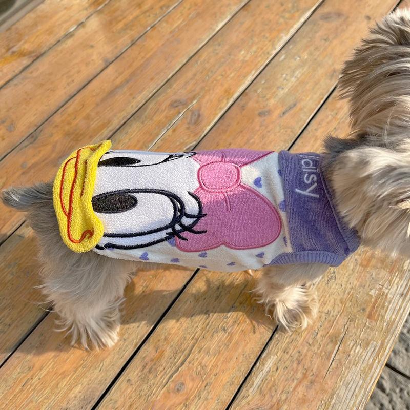 Cute Cartoon Duck Vest Winter Fleece Warm Pet Dog Clothes For Small