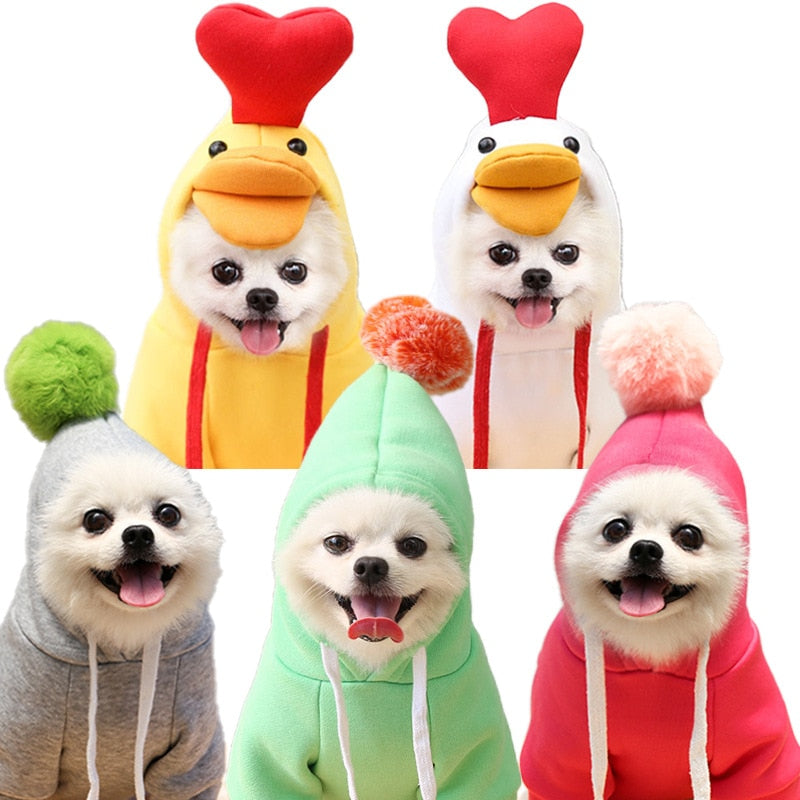 Cute Fruit Dog Clothes for Small Dogs hoodies Warm Fleece Pet Clothing