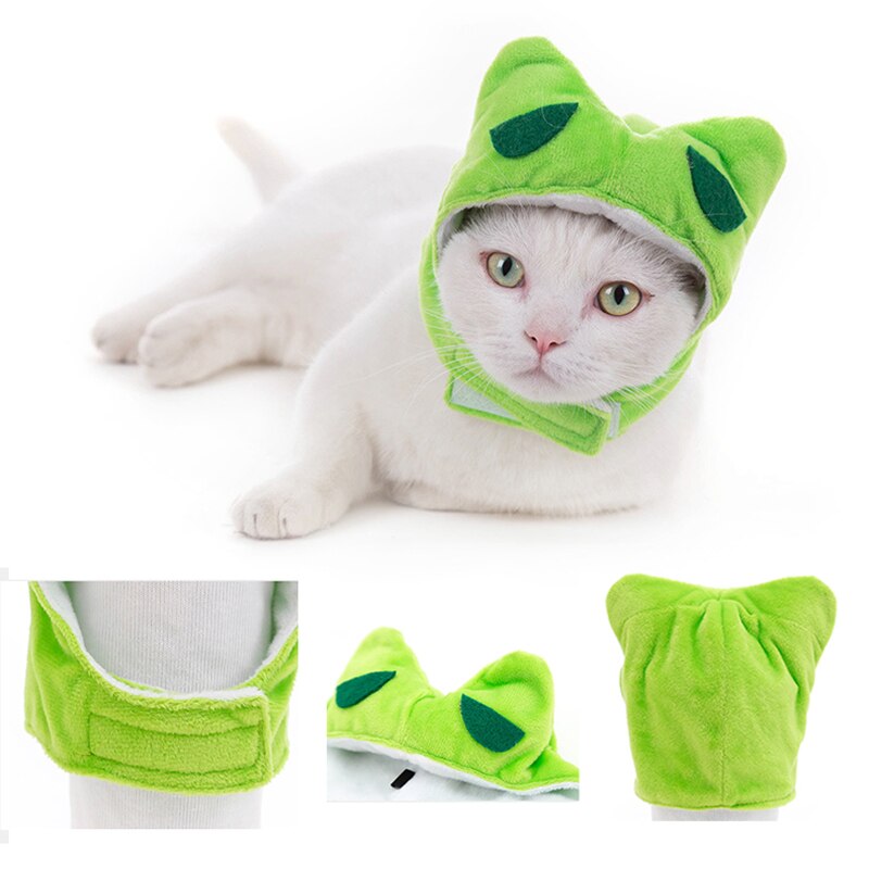 Cute Pet Headwear Cartoon Cat Headgear Soft Pet Hat Funny Dog Disguise