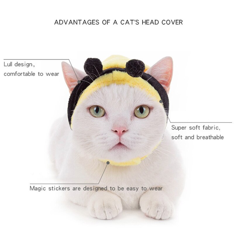 Cute Pet Headwear Cartoon Cat Headgear Soft Pet Hat Funny Dog Disguise