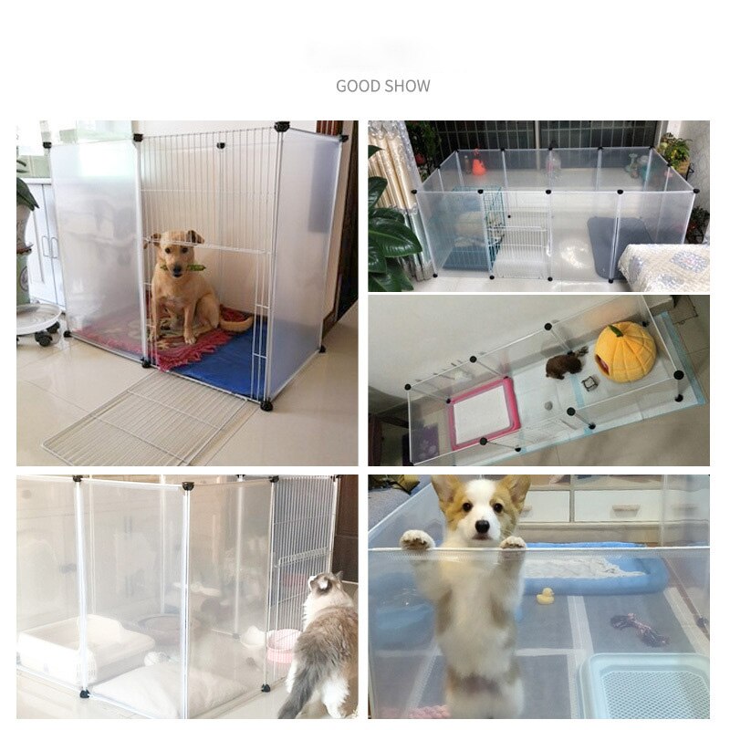 DIY Pet Dog Cage Foldable Pet Dogs Fences Playpen Freely Combined Dog