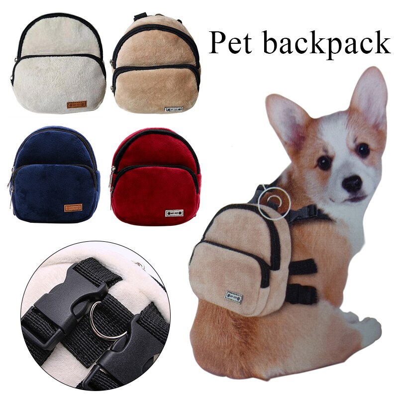 Dog Backpack Soft Pet Snack Bag Puppy Cute School Bag Convenient