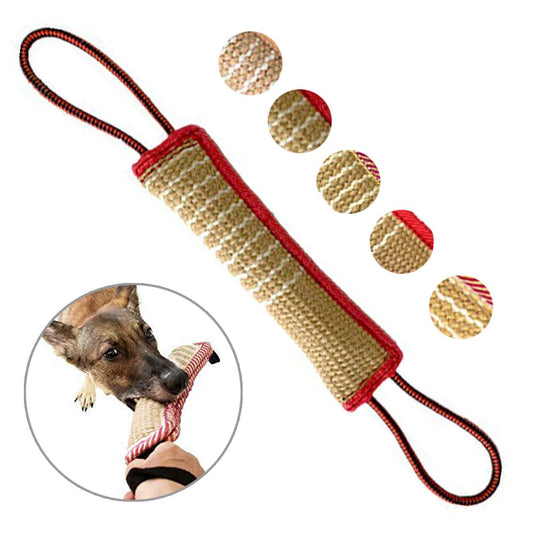 Dog Biting Pillow Tug Stick Hemp Training Chewing Durable Linen Molar