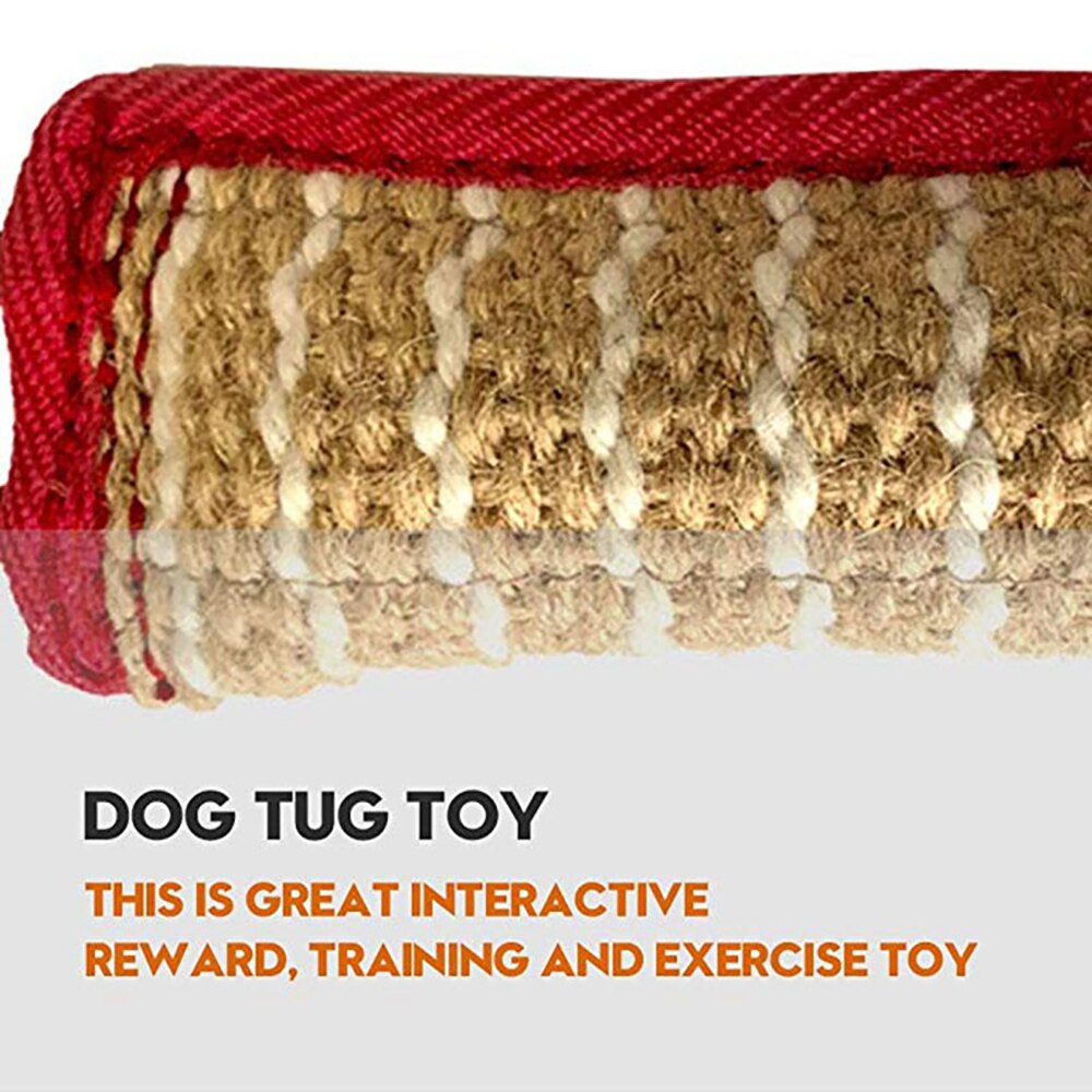 Dog Biting Pillow Tug Stick Hemp Training Chewing Durable Linen Molar