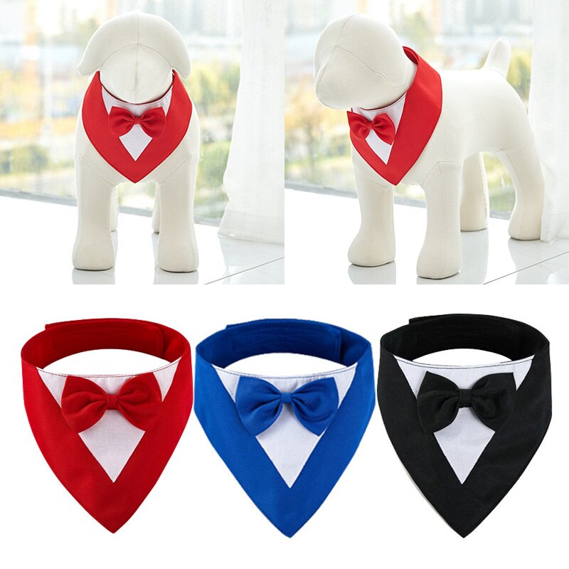 Dog Bow Tie Dog Triangle Scarf Pet Wedding Suit Formal Gentleman