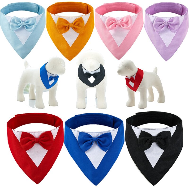 Dog Bow Tie Dog Triangle Scarf Pet Wedding Suit Formal Gentleman