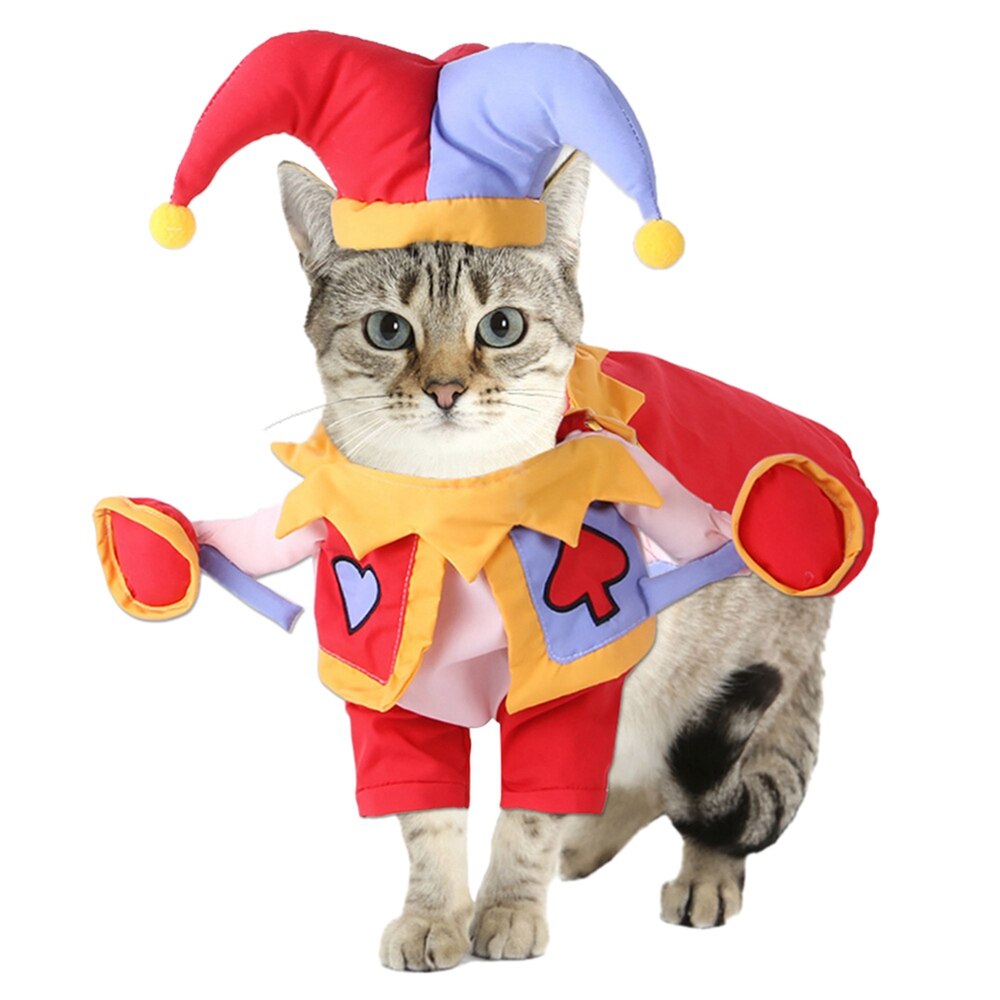 Dog Cat Joker Costumes Pet Halloween Christmas Cosplay Dress Hoodie