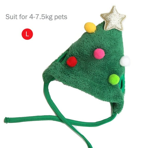 Dog Christmas Hat Funny Pets Santa Bibs New Year Party Cosplay Costume