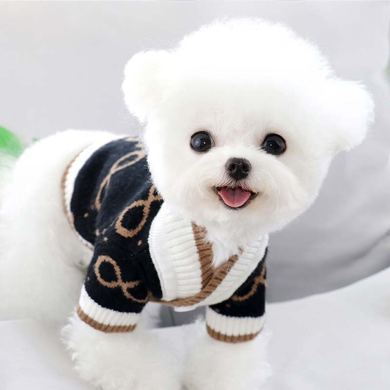 Dog Clothes Buttoned Knitted Autumn And Winter Keep Warm Pet Sweater