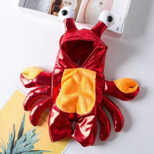 Dog Clothes Halloween Funny Pet Red Crab Costume Pet Cute Cosplay