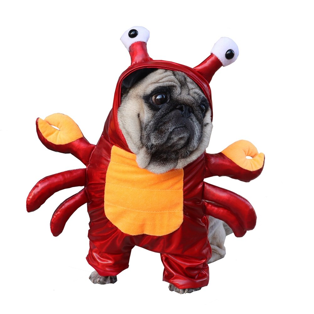 Dog Clothes Halloween Funny Pet Red Crab Costume Pet Cute Cosplay