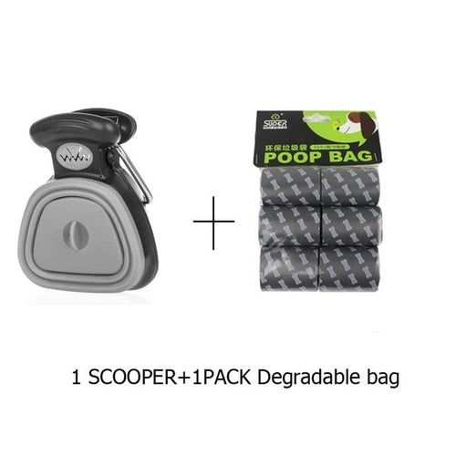 Dog Pet Travel Foldable Pooper Scooper With 1 Roll Decomposable bags