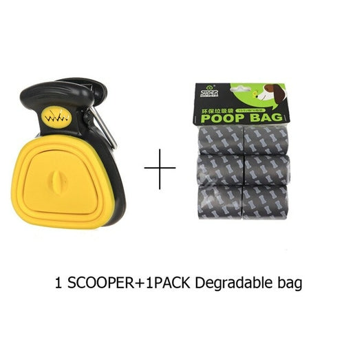 Dog Pet Travel Foldable Pooper Scooper With 1 Roll Decomposable bags