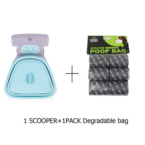 Dog Pet Travel Foldable Pooper Scooper With 1 Roll Decomposable bags