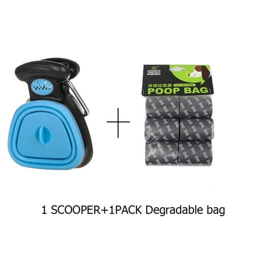 Dog Pet Travel Foldable Pooper Scooper With 1 Roll Decomposable bags